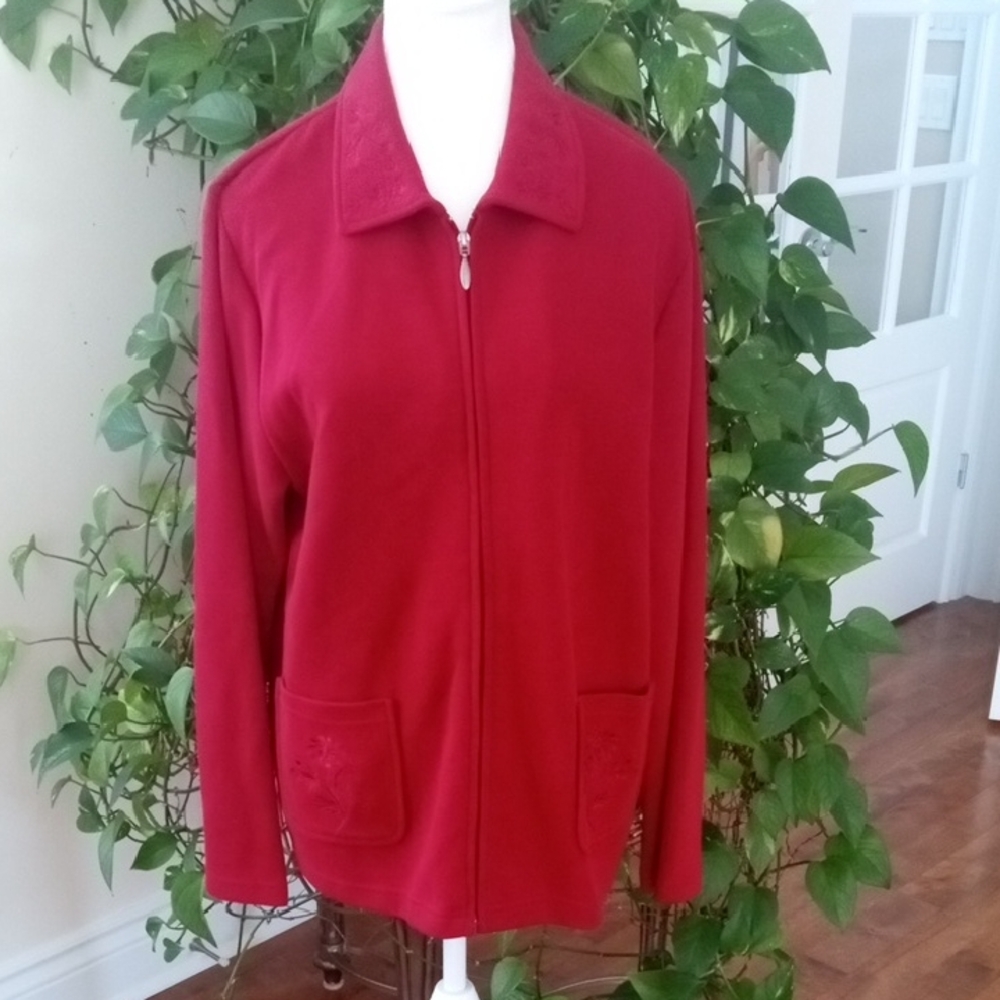 Elegant Red Utility Jacket for Women